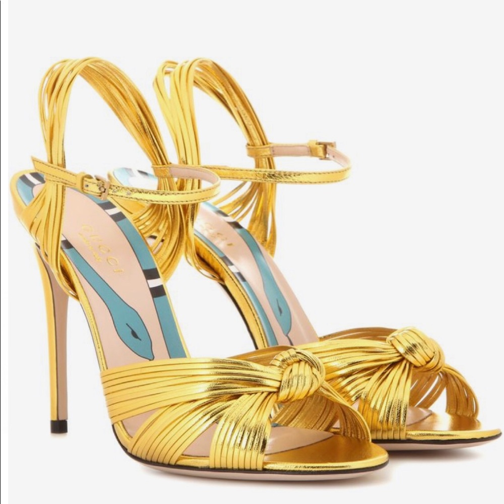 Gucci Metallic Gold Strappy Sandals